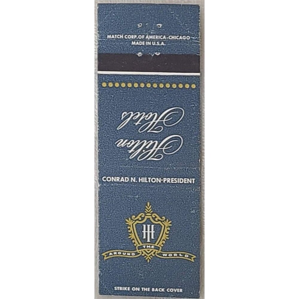 Vintage Matchbook Cover Hilton Hotels Around the World